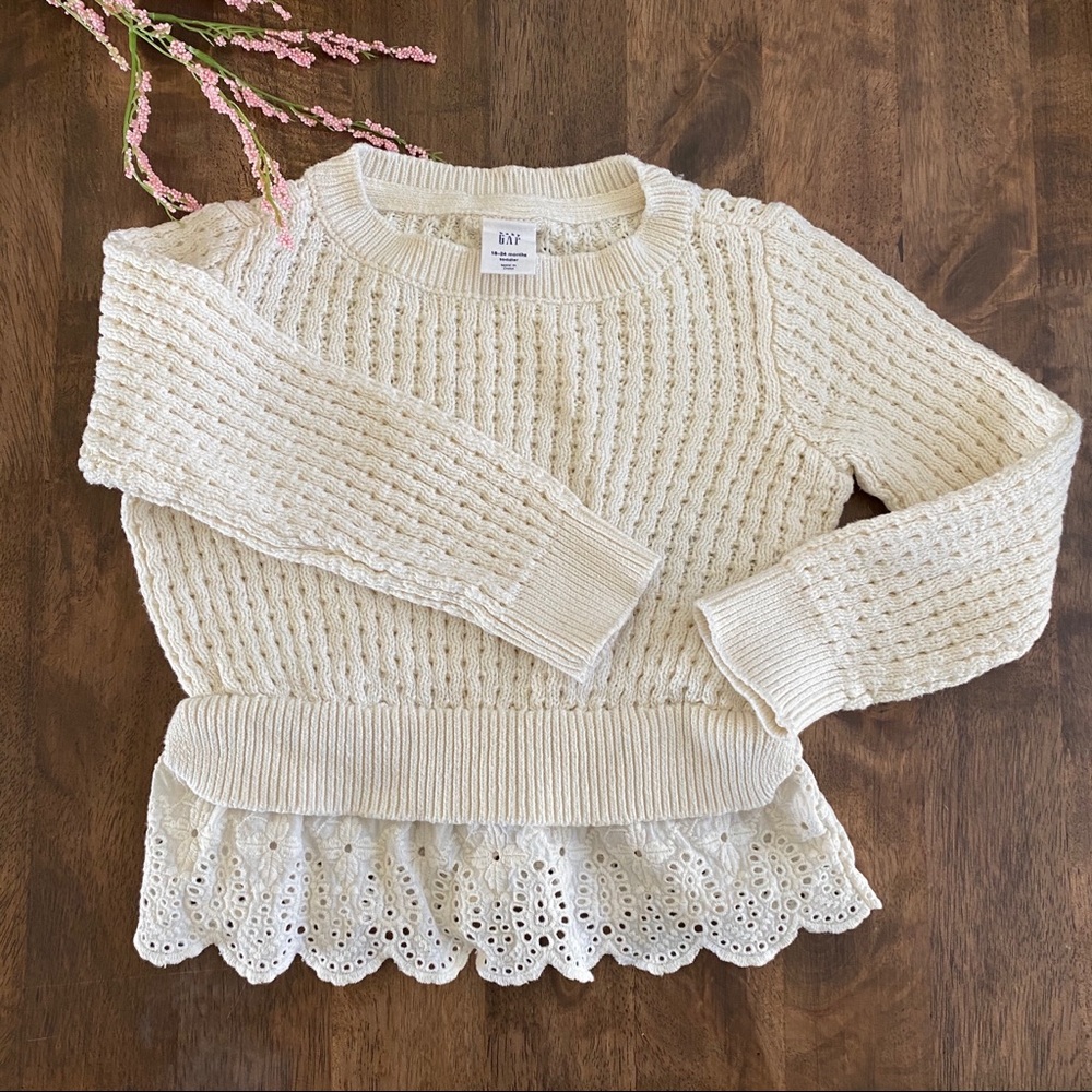 BABY GAP 18-24 month Lace Bottom Sweater